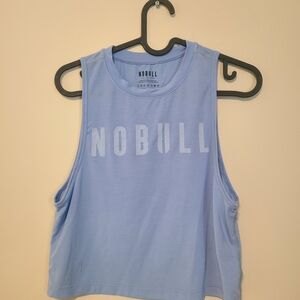 NOBULL Women's Pastel Blue Crop Muscle Tank